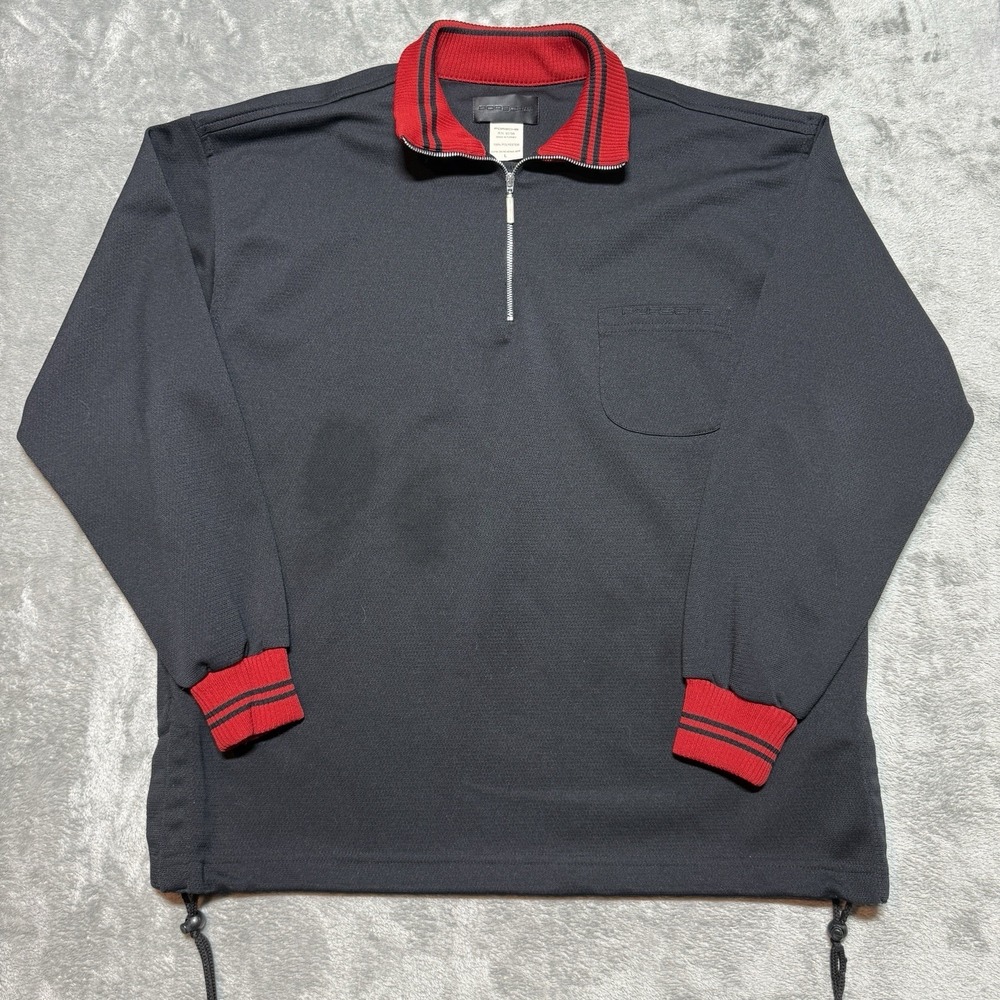 Porsche Driver's Selection Mens Large Black 1/4 Zip Pullover